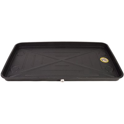 Plastic drain pan w/ fitting; 27in.x48in