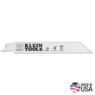 Reciprocating Saw Blades; 18 TPI; 6-Inch