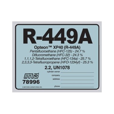 R-449A REFRIG I.D. LABELS 10PK